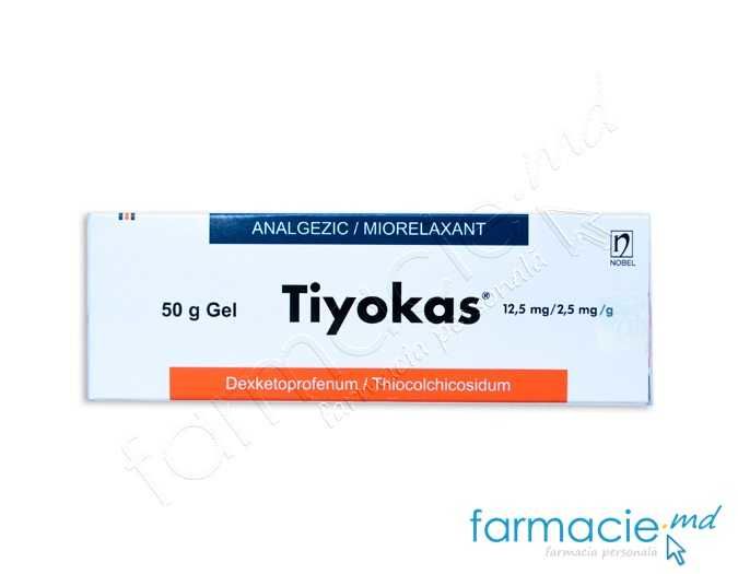 Тиокас гель 50г (Декскетопрофен+Тиоколхикозид) Производитель: Турция Nobel Ilak Sanaii